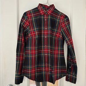 J Crew plaid poplin shirt